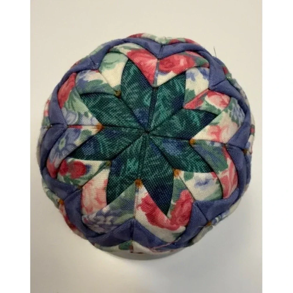 Handmade Quilted Fabric Decorative Eggs & Balls – Patchwork - Lot of 7